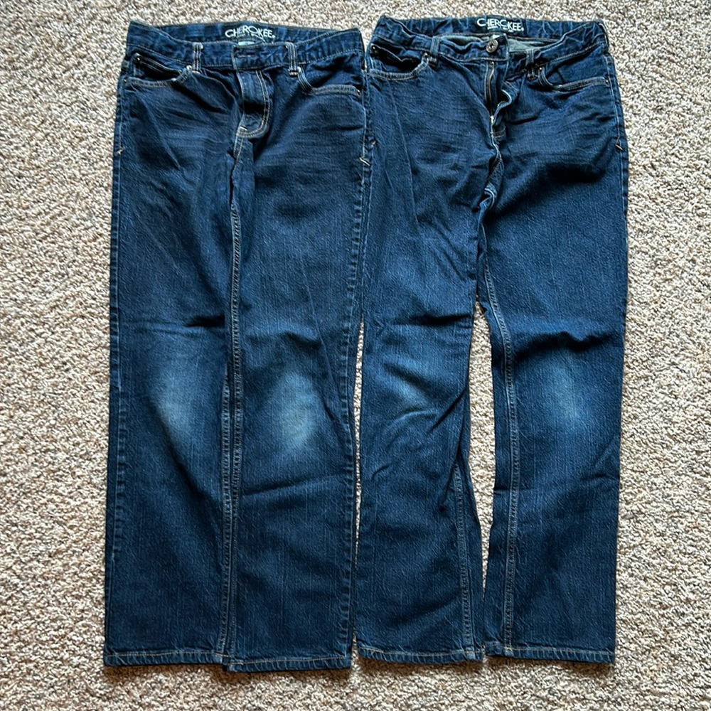 Cherokee brand, boys, skinny fit, size 16, dark wash jeans.